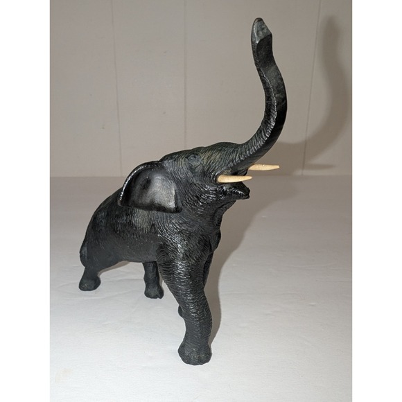 Vintage Spelter/Cast Metal Elephant Figurine Trunk Up 5" Green Patina Good Luck - Picture 3 of 13